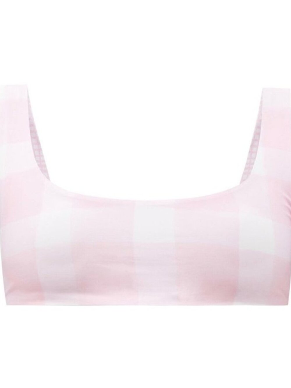 Solid and Striped The Elle Reversible Painted Bikini Top-Gingham Pink Cloud NWT